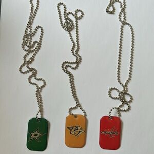 NHL💫Team Logo Dog Tag Necklace Set